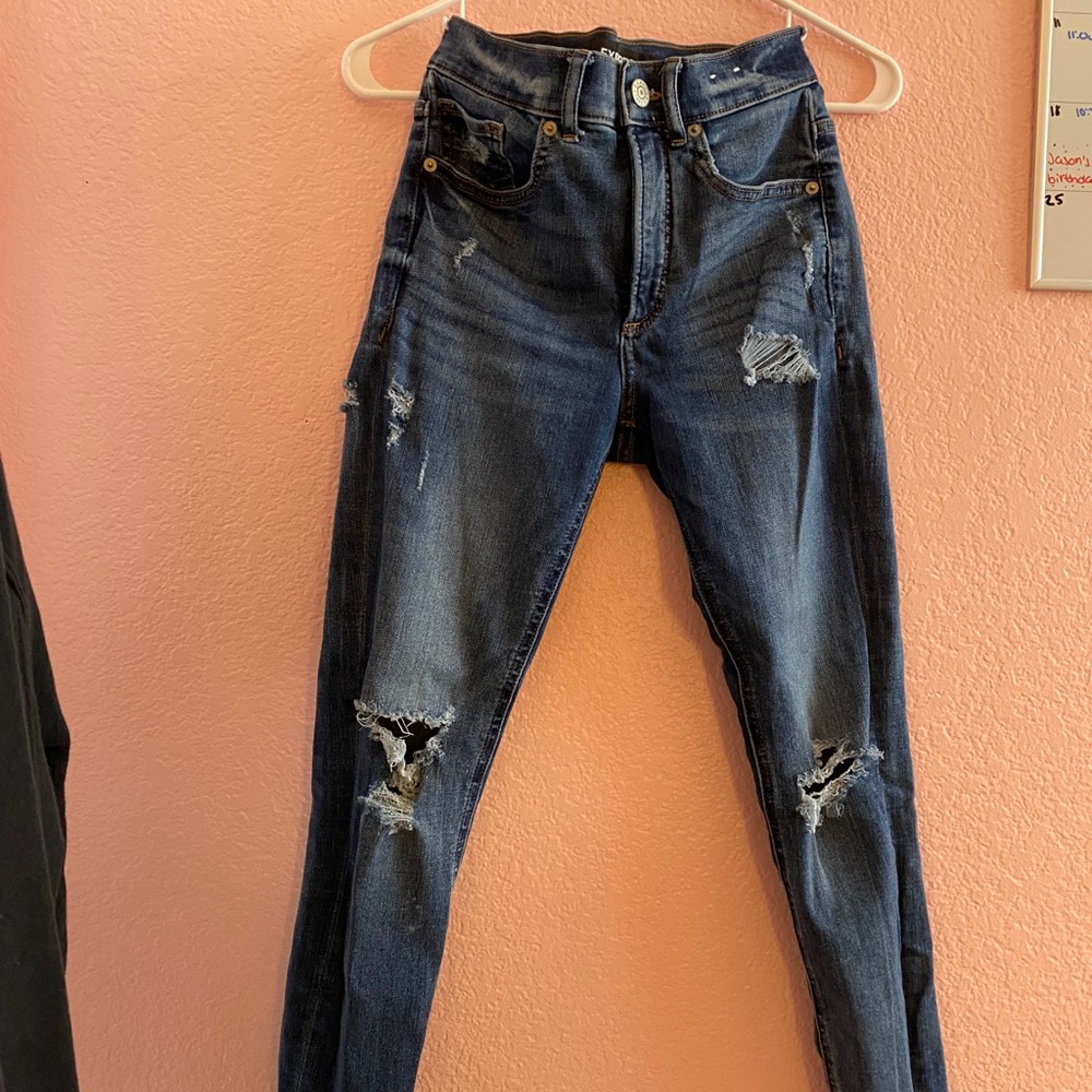 high rise skinny jeans